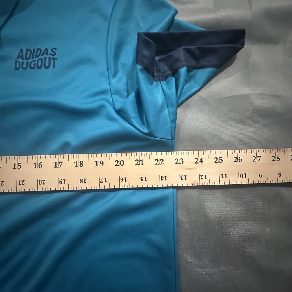 Adidas Shirt Mens Large Summer Bash Dugout Polo Button Primegreen Short Sleeve - Picture 2 of 9